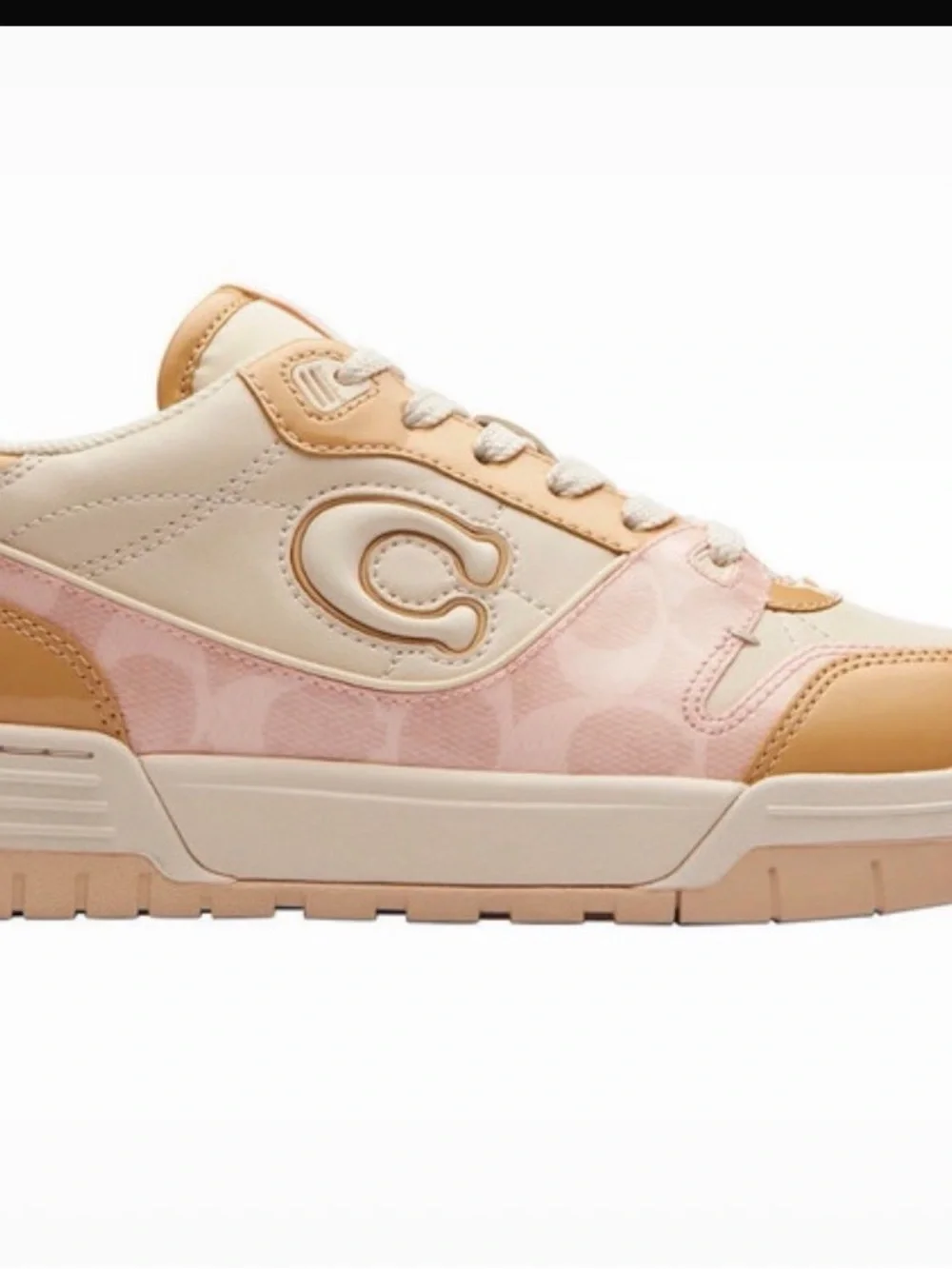 Coach Women's Low-Top Sneakers in Pink and Beige